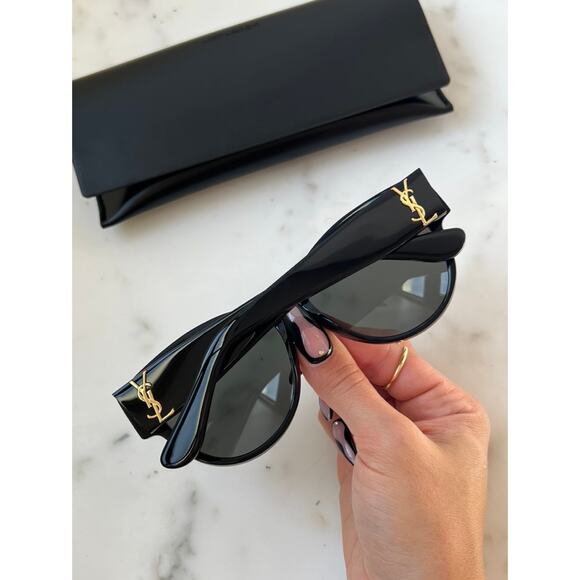 NEW Saint Laurent SL M3 Black Cat Eye Sunglasses - Picture 4 of 8